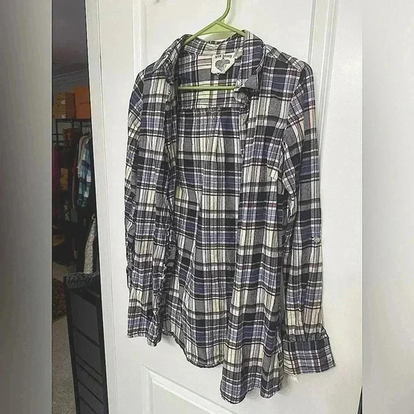 Super Comfy! Girl Krazy Flannel Button Down Long Sleeve Top / Women’s Size Small - Picture 4 of 15